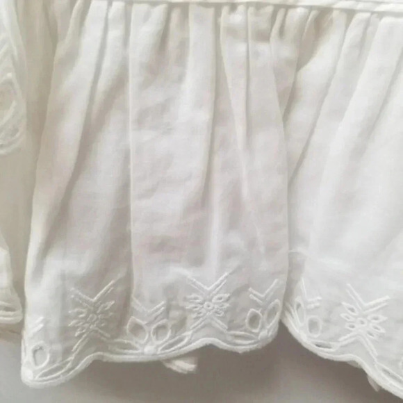 Tory Burch  Bateau 3/4 Sleeve Blouse White Eyelet 100% Cotton 8 - Picture 5 of 14